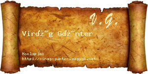 Virág Günter névjegykártya